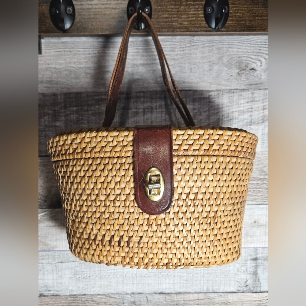 Wicker Basket Purse Handbag